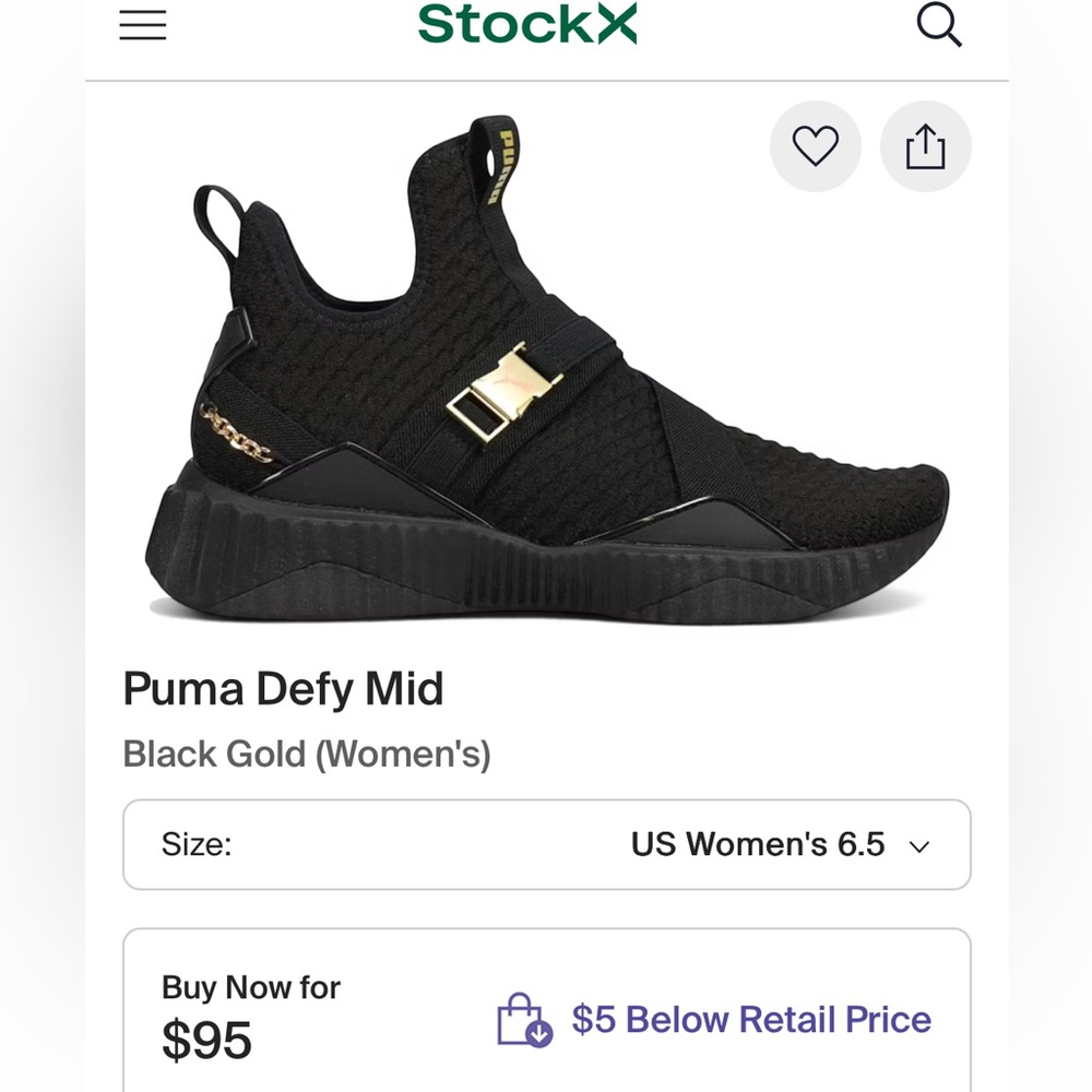 Puma Defy Mid Women's Black Gold Shoes